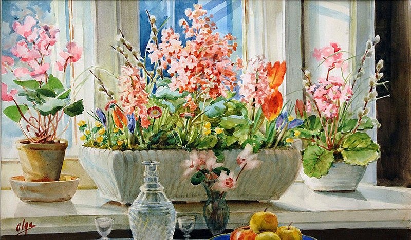 Цветы в цветах — эфир об акварели